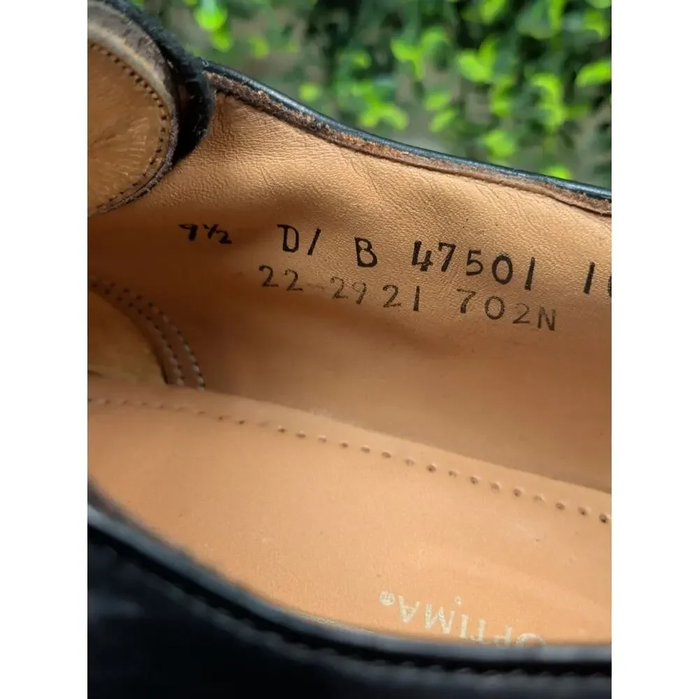 Johnston & Murphy Optima Black Leather Wingtip Oxfords Men's US 9.5 D